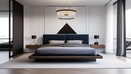 luxury bedroom bed plush bedding elegant chandelier