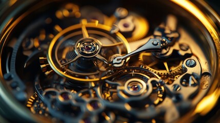 Intricate Mechanical Watch Mechanism