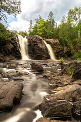 Little Manitou Falls in full flow.  Pattison State Park, Superior, Wisconsin, USA.