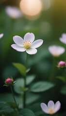 Obraz premium view flowers blooming symbolizing process growth bud full bloom