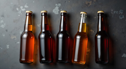 wine bottles on a black background