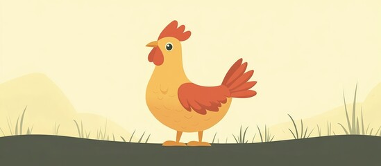Naklejka premium A simple illustration featuring a chicken