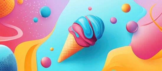 Fototapeta premium Sweet abstract design featuring an ice cream theme
