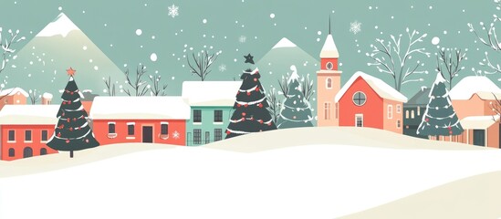Flat style Christmas themed background design