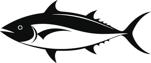 tuna silhouette vector illustration .