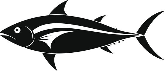 tuna silhouette vector illustration .