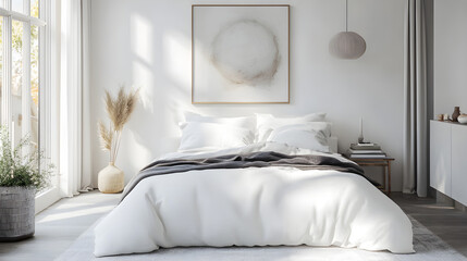 Soft whites and gentle wall art serenity