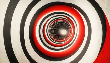Surreal abstract concept featuring an optical illusion in a circular design emphasizing monotony and creativity
