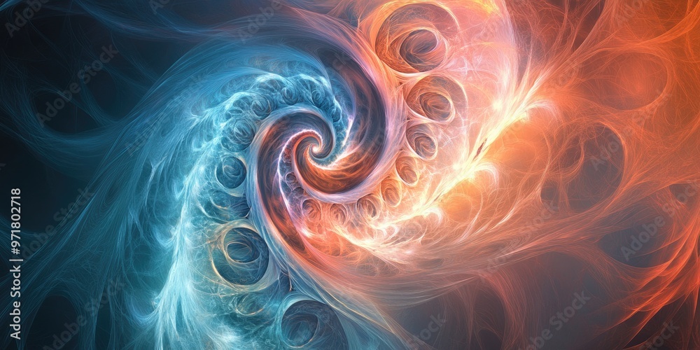 Poster abstract fractal background featuring mesmerizing infinite spirals a stunning computer generated ima