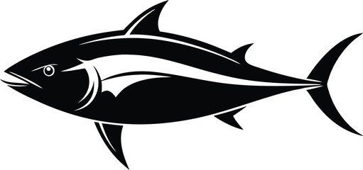 tuna silhouette vector illustration .