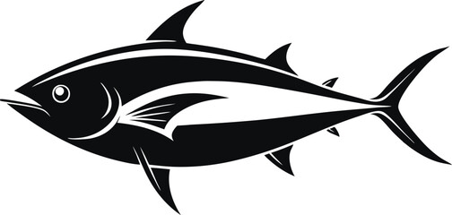 tuna silhouette vector illustration .