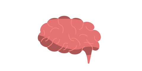 Brain or mind side view line art vector icon for medical apps and websites