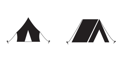 Tourist tent icon vector, simple flat black trendy style illustration © Donny