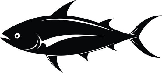 tuna silhouette vector illustration .