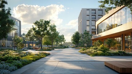 Stunning urban plaza architecture with elegant design captured in detailed pictures