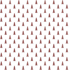 Seamless Xmas pattern with spruce trees isolated on white