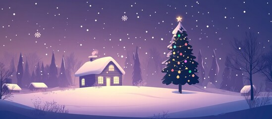 Naklejka premium Beautiful White Winter Evening With Christmas Decorations Traditional Snowy Winter Background For Christmas Elegant White And Gold Christmas Setting