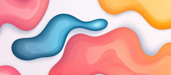 Abstract Background Featuring Dynamic Colorful Fluid Shapes