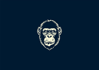 Vector illustration of Ape Head Logo Design