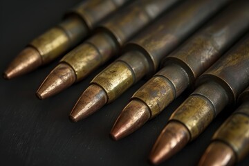 Bullet ammunition displayed against a dark background for emphasis and visual impact
