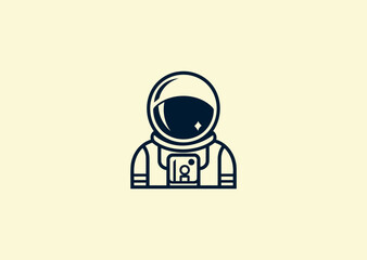 Vector illustration of Astronaut Logo Design
