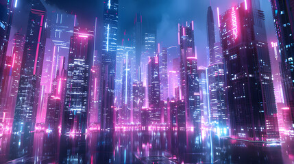 Fototapeta premium Neon City Night