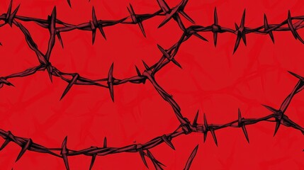 Geometric pattern red badge with barbed design Seamless