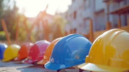 Construction Hard Hats Row