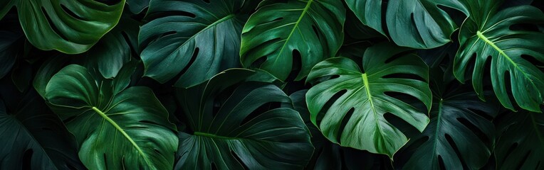 Dense Tropical Leaves with Dark and Moody Lighting