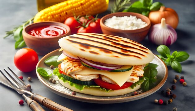 Deliciosas arepas rellenas de Venezuela