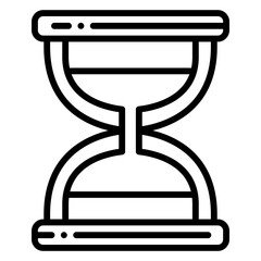 Hourglass icon, illustration of a timer with sand suitable for clock icons on websites and mobile applications.