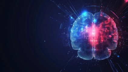 Obraz premium Digital Brain, Neural Network, Artificial Intelligence