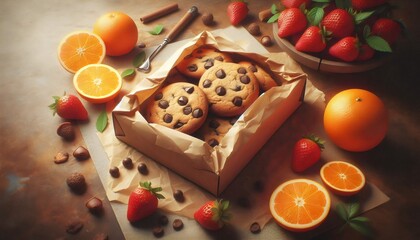 galletas chips deliciosas wallpaper copy space