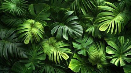 Dense Tropical Leaves with Dark and Moody Lighting