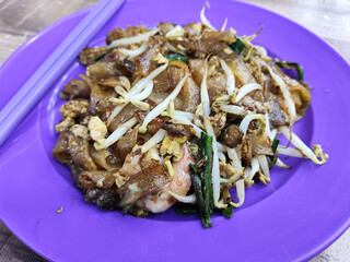 Famous Penang Char Kuey Teow with prawns
