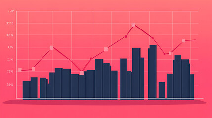 Financial Growth Chart with Line and Bar Graphs Illustrating Market Trends & Stock Performance