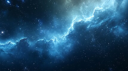 Fototapeta premium Abstract Cosmic Nebula with Blue and White Colors