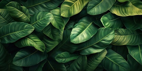 Dense Tropical Leaves with Dark and Moody Lighting