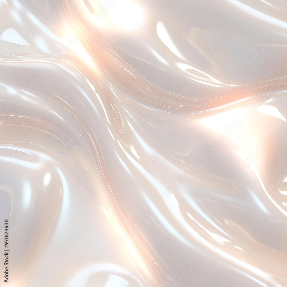 Poster Abstract white silky fabric with golden light texture background. Luxurious, elegant and soft feel