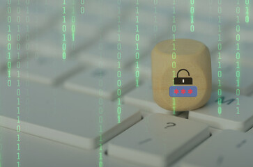 The image symbolizes the importance of strong security measures in the digital age, protecting...