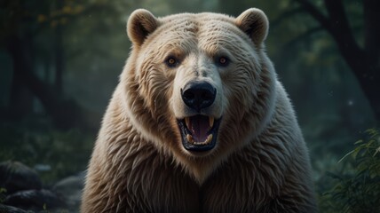 Obraz premium realistic illustration of a bear in the forest