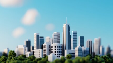Fototapeta premium Smart city with integrated technology, illustrating urban future