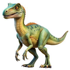 Obraz premium A vibrant, cartoon-style dinosaur standing proudly. Perfect for education, kids' themes, or prehistoric artwork.