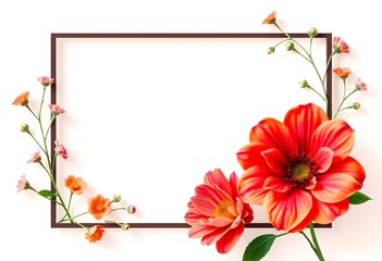 Obraz premium Elegant Floral Frame with Vibrant Blossoms