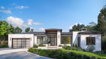 Modern Home Design with Landscaping