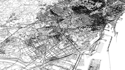 Fototapeta premium 3D illustration of city and urban in Barcelona Spain