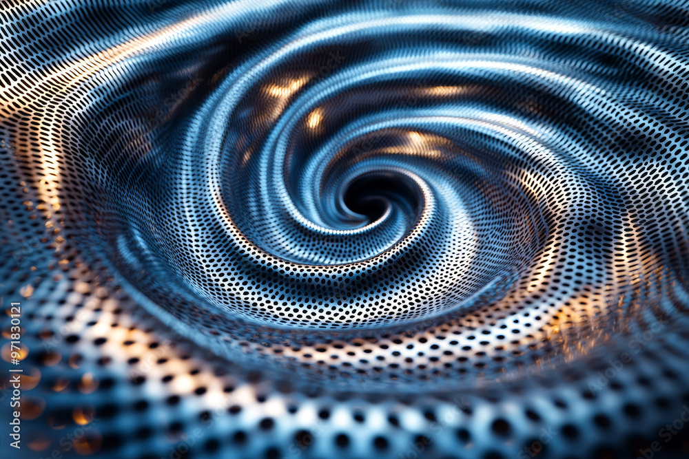 Aufkleber a hypnotic pattern of interlacing circles and lines that shift and rotate, drawing the viewer's gaze