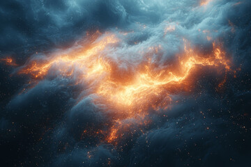 A field of swirling fog with luminous particles drifting through, evoking a dreamlike atmosphere. Concept of ethereal beauty and entrancing visuals.