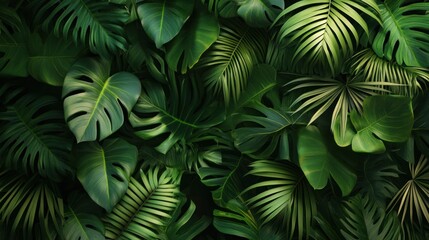 Tropical Green Leaves Background