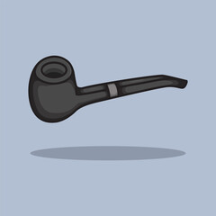 Vector illustration Smoke Pipe. Vector design Cigarette Pipe. Smoke Cigarette Pipe Vector Cartoon design illustration and icon for website, digital and print